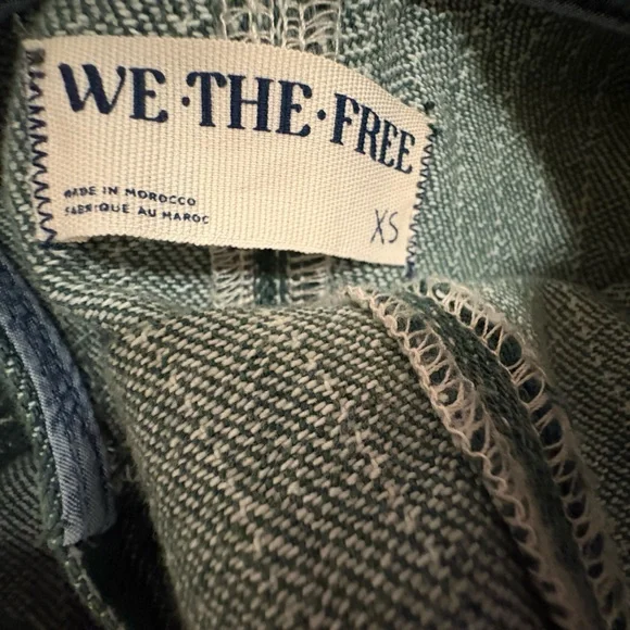 Free People Green Pinstripe Utility Jumpsuit Overalls - Picture 5 of 5